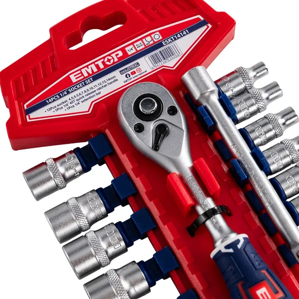 Купить Набор торцевых головок 1/4" EMTOP ESKT14141, 14 шт