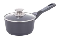 Ковш со стеклянной крышкой ARDESTO Gemini Bari, 1.3л, алюминий, черный фото