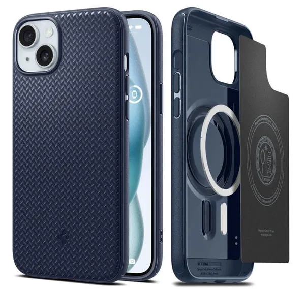 Чохол Spigen для iPhone 15, Mag Armor MagFit, Navy Blue