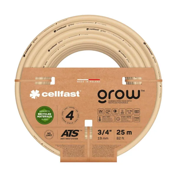 Шланг садовий Cellfast GROW 3/4" 25 м 4 шарів до 27бар -20…+60°C