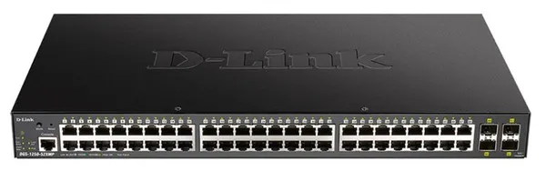 Комутатор D-Link DGS-1250-52XMP 48xGE PoE, 4xSFP+, 370W, Smart