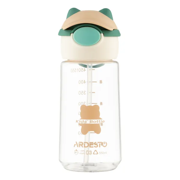 Пляшка для води Ardesto Bear 550мл, пластик, зелений ціна в Україні