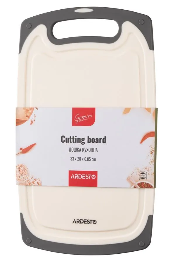 Доска кухонная ARDESTO Gemini, 33х20х0.85см, пластик, белый