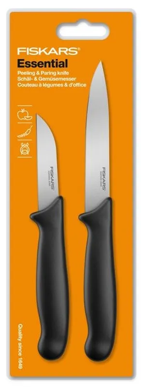 Набір ножів для чищення Fiskars Essential Small, 2шт, блістер фото №1