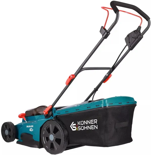 Газонокосарка акумуляторна Konner&Sohnen KS 43LM-40V 40В(20+20) акб 2?4А·год 43см 50л 25-75мм 15.5кг відгуки