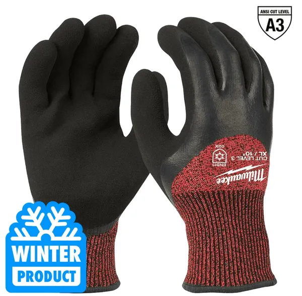 Рукавиці зимові MILWAUKEE, з опором порізам 3 рівня, розмір 8/M