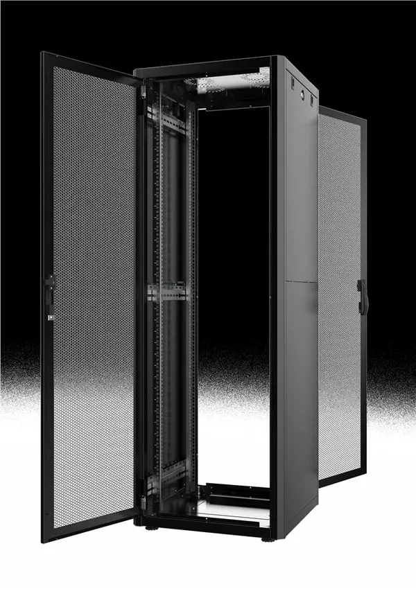 Шкаф MIRSAN 19", 26U, GTN, перфорированная дверь, 600x800 мм, максимально 1000 кг, черный