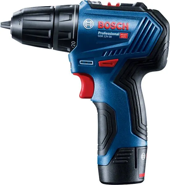 Шурупокрут-дриль акумуляторний Bosch GSR 12V-30 12В 2х2А·год 18·30Нм 420·1600об·хв 0.89кг кейс набір оснастки ціна в Україні