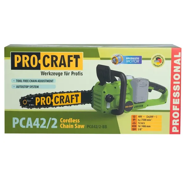 Акумуляторна ланцюгова пила Procraft PCA42/2 (Без АКБ та ЗП) з доставкою