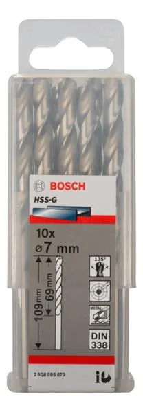 Свердло по металу Bosch HSS-G 7 мм., 10 шт.