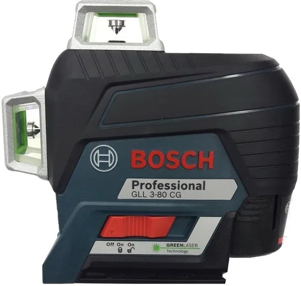 Замовити Нівелір лазерний Bosch GLL 3-80 CG, до 30м з приймачем 120м,  ±0.3мм/м, BM 1 + L-Boxx, 0.82кг з доставкою