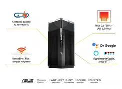 Система WiFi-Mesh ASUS ZenWiFi Pro ET12 AXE11000, 2xGE LAN, 1x2.5GE LAN, 1x2.5GE WAN, 2мод фото