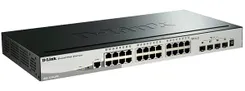 Коммутатор D-Link DGS-1510-28X 24xGE, 4xSFP+, SmartPro фото