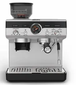 Кофеварка Krups рожковая Precision+, 3.5л, молотый, 15 бар, серый фото