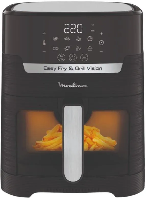 Мультипіч Moulinex Easy Fry&Grill Window, 1550Вт, чаша-4.2л, сенсорне керув., 8 програм, з віконцем, пластик, чорний