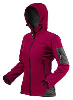 Куртка робоча Neo Tools Softshell Woman Line, підкладка фліс, капюшон, L(40), червоний фото