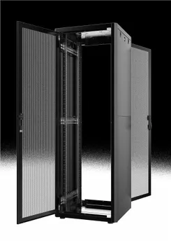 Шафа MIRSAN 19", 20U, GTN, перфоровані двері, 600x1000 мм, максимально 1000 кг, чорна фото