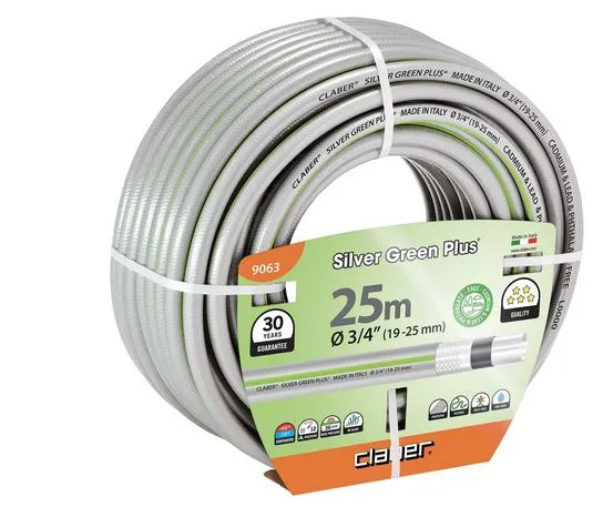 Шланг поливальний 3/4" 25м Silver Green Plus, сірий з салатовою полосою ціна в Україні