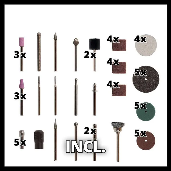 Заказать Шлифмашина шлифувально-гравировочная аккумуляторная Einhell TE-MT 7.2 Li, 7.2В, 5500-26000об/мин, 51 насадка, 1.2кг с доставкой