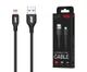Кабель USB-A > Lightning заряджання/синхронізації 2E 1м, Glow, чорний