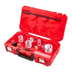 Набір коронок Bi-Metal HOLE DOZER MILWAUKEE, (діаметри 16/20/25/ 32/40/51/64мм) (12шт), пластиковий кейс фото