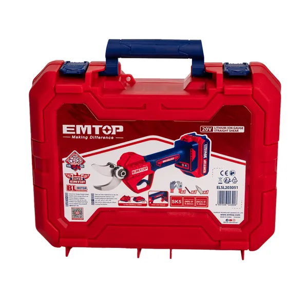 Купити Секатор акумуляторний EMTOP ELSL203051 (АКБ + ЗП)