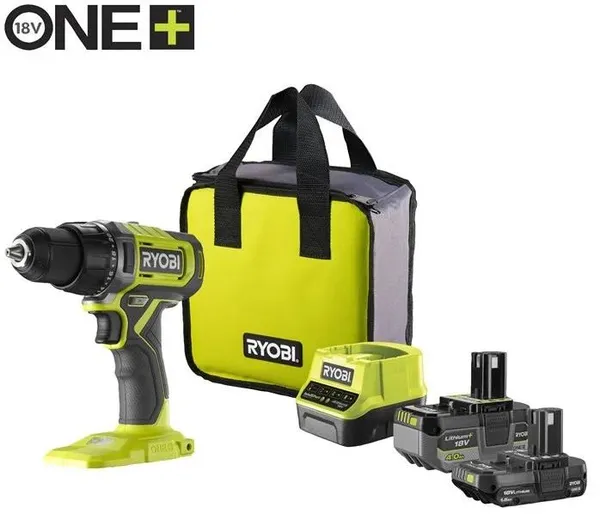 Шуруповерт-дрель аккумуляторный Ryobi ONE+ RDD18-2C415S 18В 1х4А·ч 1х1.5А·ч ЗУ 52Нм 450·1750об·мин 1.3кг сумка