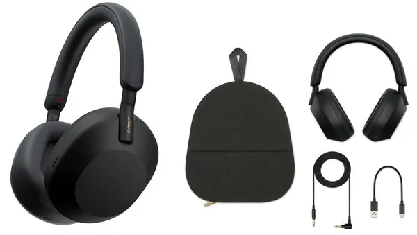 Навушники Over-ear Sony WH-1000XM5 BT 5.2, ANC, Hi-Res, AAC, LDAC, Wireless, Mic, Чорний