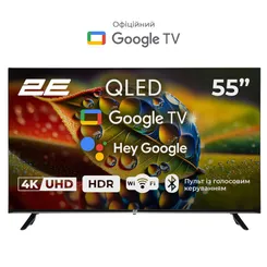 Телевизор 55" 2E QLED 4K 60Hz Smart Google TV Black фото