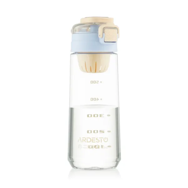 Бутылка для воды с отсеком для фруктов ARDESTO Duo 720мл, пластик, голубой, бежевый цена в Украине