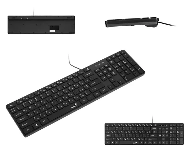 Клавіатура мембранна Genius SlimStar-126, 109key, USB-A, EN/UKR/RU, чорний