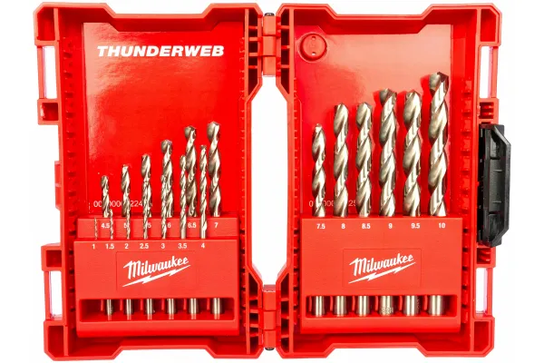 Набір свердл по металу Milwaukee HSS-G THUNDERWEB (19 шт) дисплей 6 од, пластикова коробка, картонний дисплей цена в Украине