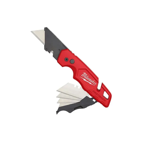 Нож строительный трапецевидный складной Milwaukee Fastback, лезвие 18мм, корпус комбинированный, и хранением лезвий купить в Украине