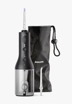 Ирригатор Philips Sonicare Cordless Power Flosser 3000 портативний, чаша 250 мл, чехол, 2 насадки , черный фото