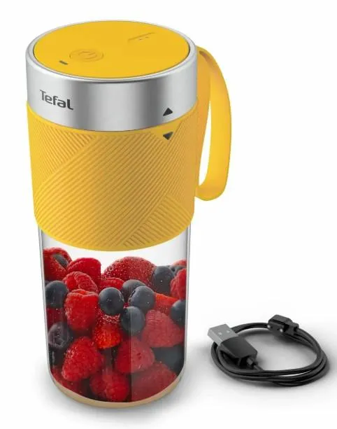 Блендер Tefal Lightmix портативний для смузі, чаша-300мл, USB, тритан, жовтий
