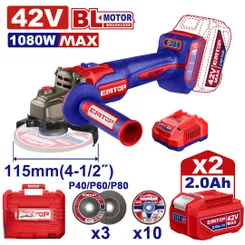 Болгарка (угловая шлифмашина) аккумуляторная EMTOP ELAG4108112 фото