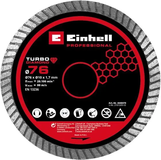 Диск алмазный отрезной Einhell TP-CO 18/76-C Li BL 76х10 мм