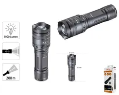 Ліхтар ручний на батарейках Hama Ultra Pro LED Torch, AAAx4, 1000лм, 10Вт, LED, 4 функції освітлення, чорний фото