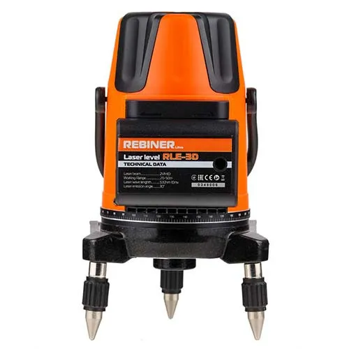 Лазерный уровень 3 луча Rebiner RLE-3D зеленый диод цена в Украине