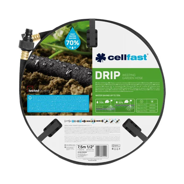 Шланг садовий Cellfast DRIP для крапельного поливу 1/2" 7.5м