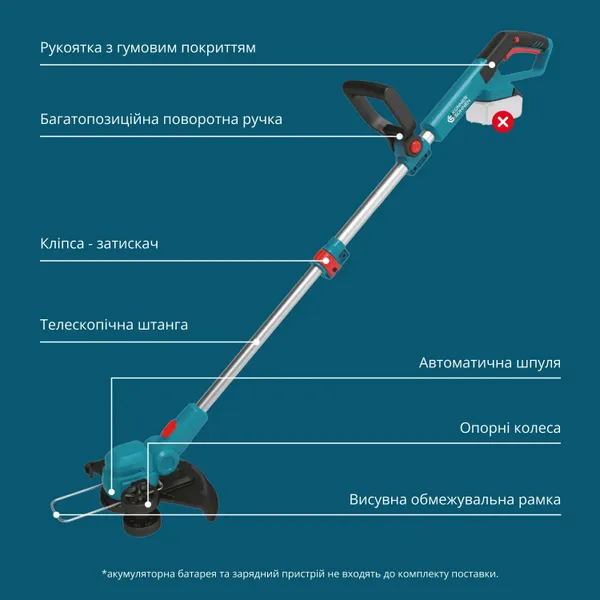 Триммер садовый аккумуляторный Konner&Sohnen KS CST-20V 20В литий-ионная 8000об/мин 2.8кг без АКБ по ЗП отзывы
