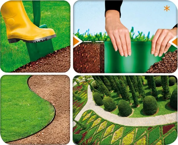 Стрічка газонна, бордюрна Cellfast, хвиляста, 20см x 9м, темно-зелена фото №3