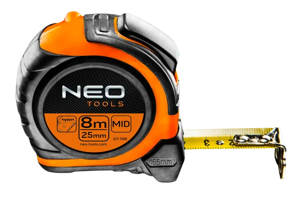 Рулетка Neo Tools, 8м x 25мм, двухсторонняя разметка, магнит