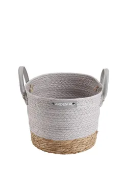 Корзина ARDESTO Minimalism 23х23х19см, бумажный шпагат, рогожка, серая фото