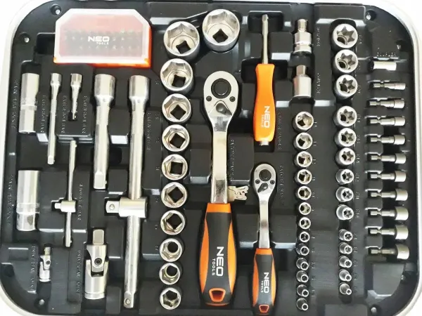 Набір інструментів для електрика Neo Tools, 1000 В, 1/2", 1/4", CrV, 108 шт. фото №3