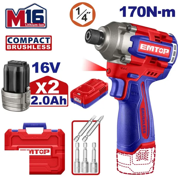 Гвинтоверт акумуляторний EMTOP ECIRL16178