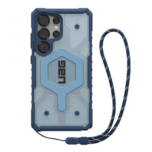 Чохол+ремінець UAG для Samsung Galaxy S25 Ultra, Pathfinder Clear with Magnet Bundle, Blues Lanyard