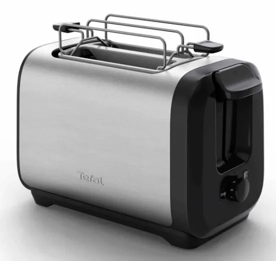 Тостер Tefal Subito 1100Вт, розморожування, щипці, нерж. сталь, чорний