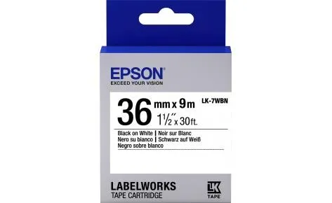 Картридж с лентой Epson LK7WBN принтеров LW-1000P Black/White 36mm/9m