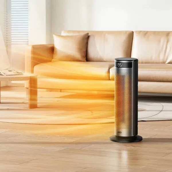 Купить Тепловентилятор Dreo, 25м2, 2000Вт, электр. упр-ние, керамич. нарев.элемент , пульт ДУ, 4 скорост., серебристый